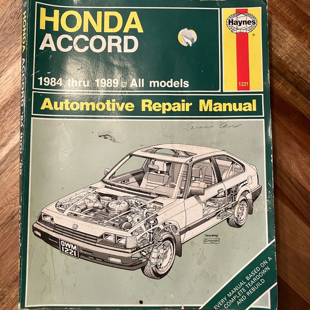 Haynes Honda Accord 1984-1989 All models Auto Repair Manual